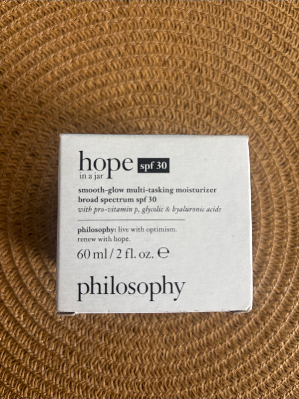 Philosophy White and Black Hope in a Jar SPF 30 Moisturizer Box NEVER USED